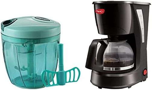 Pigeon by Stovekraft Brewster Coffee Maker, Small Size Coffee Maker of Home Machine (Black) by Stovekraft Handy and Compact Chopper XL with 3 blades for effortlessly