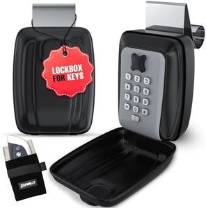 SUPERLIT Lock Box with RFID Blocker Pouch for Key Fob - Keyless Entry Protection Anti-Theft Device for Turo Rentals, Rideshare Portable Waterproof Metal Combination Storage for Car & Home Keys