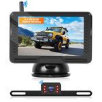 Podofo Wireless Backup Camera 4.3 inch Monitor Wireless Digital Signal AHD Waterproof Night Vision Trailer License Plate Rear View Camera System for Car SUV Truck Pickup,Easy to Install