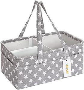 Heshlay Nappy Caddy - Sturdy Baby Diaper Organiser with Waterproof EVA on Polyester - Bag Storage for Storing Maximum Baby Supplies (Grey)