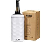 MAXSO Wine Chiller Bucket, Portable 750 ml Champagne & Wine Bottle Cooler Keep Wine & Beverages Cold, Stainless Steel Vacuum Insulated Wine Gifts for Wine Lovers - White