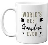 Gifts for Grandma Mug - World's Best Grandma Ever - Birthday Presents for Grandma Granny Grandparents, Perfect Christmas from Grandchildren, 11oz Ceramic Dishwasher Microwave Safe Mugs