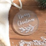 UNIQOOO 3'' Frosted Round Acrylic Christmas Ornament 2024, 4mm Extra Thick, DIY Bulk Blank Circle Bulb Xmas Bauble Tree Decorations, Stocking Name Tag, Holiday Tags, Momento, 18 Pack