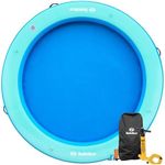 SOLSTICE 6-Person Circular Mesh Hangout Ring Inflatable Dock, Floating Water Raft Platform, 8ft - Round Outdoor Design for Lake, River, Swimming Pool & Beach, Includes Carry Bag