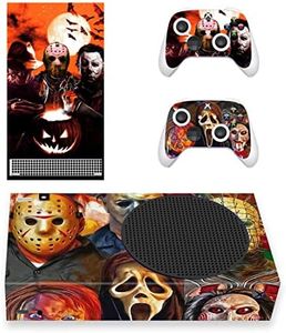 JOCHUI XB Series S Slim Console Controllers Skin Decals Horrors Vinyl Stickers Wrap for XB Series S Console Halloween Jason Michael