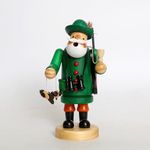 PIONEER-EFFORT Wooden German Incense Smoker Figurine 7.3inch-Handcrafted Hunter with Bird and Binoculars, Unique Holiday Decoration, Perfect for Christmas, Festive Home Décor and Seasonal Gifts