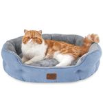 Bedsure Small Dog Bed for Small Dogs Washable - Round Cat Beds for Indoor Cats, Round Pet Bed for Puppy and Kitten with Slip-Resistant Bottom, Frost Blue, 25 Inches