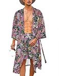 COOFANDY Men Floral Kimono Summer B