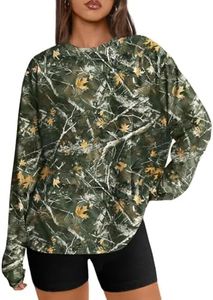 Trendy Queen Womens Spring Tops Oversized Long Sleeve T Shirts 2026 Basic Tee Fall Casual Workout Y2K Clothes CamoArmyGreen L