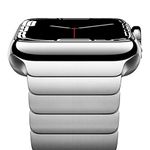 NewWays 38mm 40mm 41mm 42mm(Series 10) Metal Strap Compatible with Apple Watch,Solid Stainless Steel Link Replacement Band for iWatch Series 10/9/8/7/6/5/4/3/2/1/SE,Silver