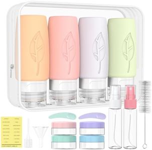Mokani Travel Bottles for Toiletries-17 Pcs, TSA Approved Silicone containers, Leakproof Squeezable Travel Size Toiletries for Shampoo Conditioner Lotion, BPA Free Travel Essentials with Clear Bag