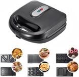 Waffle Maker, Mini Waffle Maker with Removable Plate, Waffle Iron Waffle Machine (6 in 1)