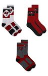 NFL Men's 3-Pack Sport Crew Fan Socks | Sock Size 10-13 | Ribbed, Arch Support, Cushioned Sole | Football Team Variations (Tampa Bay Buccaneers)