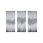 Madison Park Wall Art Living Room Décor - Embellished Hand Painted Canvas, Home Accent Glitter Abstract Bathroom Decoration Ready to Hang Painting for Bedroom, 15" W x 35" H x 1.5" D, Grey 3 Piece