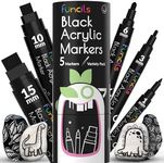 Funcils 5 Acrylic Black Paint Pen -