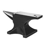 VEVOR Single Horn Anvil, 22.9kg Cast Steel Anvil, High Hardness Rugged Round Horn Anvil Blacksmith, Large Countertop and Stable Base, with Round and Square Hole, Metalsmith Tool for Bending, Shaping