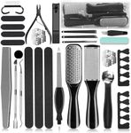 Pedicure Tools Set 36 in 1, Stainless Steel Callus Remover Manicure Foot Nail Clippers Kit