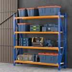 Giantz 2M x 2M Garage Shelving, Warehouse Racking System Rack Storage Shelves Industrial Commercial Organize Capacity, 4 Steel Metal Adjustable 200KG Assembly Easy Blue