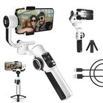 Zhiyun Smooth 5S Gimbal Stabilizer, Upgraded Smooth 5 Phone 3-Axis Handheld Smartphone Gimbal for iPhone Android with Bulit in Fill Light, Grip Tripod (White)