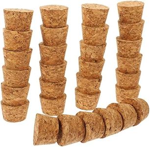 30 botellas de cristal con tapón cónico de corcho, bola de corcho, madera, vino, marrón claro, tapón cónico