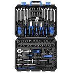 DEKOPRO 118 Piece Tool Kit Professional Auto Repair Tool Set Combination Package Socket Wrench with Most Useful Mechanics Tools