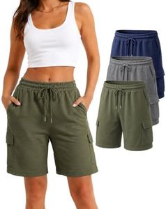 Liloak Women's Cargo Shorts Pack SweatShorts Bermuda Casual Bottoms with Pockets