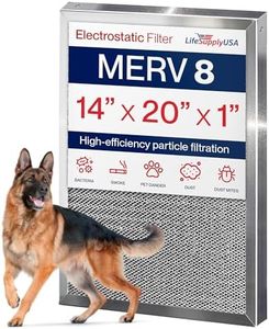 14x20x1 Electrostatic Air Filter, MERV 8, Washable, Reusable Furnace AC/HVAC Filter, Energy Saving, Easy to Clean, Long-Lasting by LifeSupplyUSA