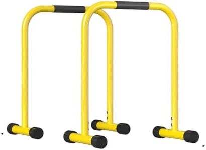 Adjustable Dip Station Bar, Heavy Duty Steel Construction, 330 LBS Weight Capacity, Multi-Height Settings for Home Strength Training, Push Up Stand (Yellow)