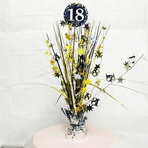 amscan Centre de Table 18ème Spray doré pailleté-33 cm-1 pièce, 10132710, Argent et Or, Taille Standard