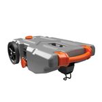 Camco Rhino 36-Gallon Portable Camper/RV Tote Tank | Features Large Heavy-Duty no-Flat Wheels & Built-in gate Valve | Removable Steel Tow Adapter, 3' Sewer Hose & More Accessories