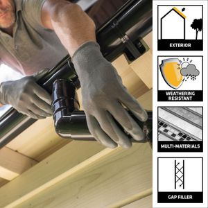 Everbuild Everflex Roof & Gutter Sealant, Butyl-Based, Black, 295ml