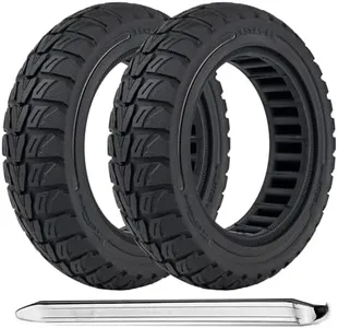 TOCBEUU 9.5x2.5-6.1 Solid Tires for Electric Scooter, Off-Road Replacement Wheels, Tubeless Rubber Tyre for NIU KQi3 Pro/Max/Sport Electric Scooter- Black(2PCS)