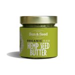 Organic Raw Hemp Seed Butter by Sun & Seed - 200g - Smooth Seed Butter - Plant Based - High in Fibre - 100% Hulled Organic Hemp Seeds - Palm Oil Free - Vegan Butter