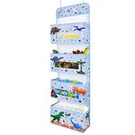 WERNNSAI Watercolor Dinosaur Door Organizer - 99x31cm Clear Window Pocket Organizer for Boys Baby Over the Door Hanging Storage Bathroom Organizer Toys Diapers Pantry Closet Wall Bedroom Nursery Decor