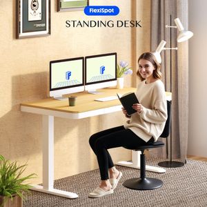 FLEXISPOT Q3 Electric Standing Desk with Drawer & USB, Maple 120x60cm