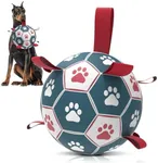 QDAN Dog Toys Soccer Ball with Stra