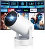 Kimwood Projector with Upgraded HiFi Speaker, [Built-in Apps] Support 1080P Mini Portable Projector Lower Noise Auto Keystone WiFi 6 BT 5.4 Ultra Short Throw Projectors for Big Screen in Small Room
