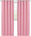 Utopia Bedding Blackout Curtains 96 Inches Length 2 Panels, Thermal and Sound Insulated Grommet Drapes for Bedroom, Kitchen and Living Room (52x96 Inches, Pink, Set of 2)