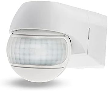 HUBER Motion 3LV Corner Infrared Motion Sensor 220° IP44 I 12-24V AC DC, Potential Free Contact, Motion Sensor LED Suitable for Horizontal/Vertical Adjustment, White