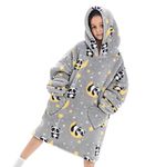 Blanket Hoodie, Oversized Wearable Sweatshirt Blankets Soft Hug Plush with Front Pocket, Cozy Warm Giant Hooded Snuggle Sweater for Teenagers Kids Boys Girls