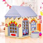 Second May Kids Tent House Toy Shop Small Size Tent House for Kids Cream Blue-Tent,Frame&Quilt, Tent House Theme