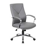 Boss Office Products LeatherPlus Executive Chair in Grey