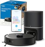 Tapo RV30 Max Plus 5300Pa Robot Vacuum Cleaner with Mop, LiDAR+IMU Dual Navigation, 5300Pa Hyper Suction, Auto-Empty, Robot Hoover, Auto-Charging Robotic Vacuums, Alexa & Google