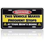 This Vehicle Makes Frequent Stops at Your Mom'S House License Plate Cover Funny Warning License Plate Personalized Car Decoration Vanity Tag Fits Any Standard Us Plates 6.2x12.2 for Women Men