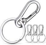 Zazza Home Decor - 03 pcs Metal Keychain Clip Carabiner Keychain Clip with Key Ring Keychain Lanyard Snap Hook for Car Keys, Dog Tag and Key Chain. (Pattern - A (3pcs))