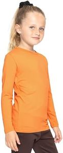 Girl's Long Sleeve Crew Neck Top Orange Large
