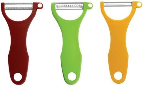 Swissmar 00440 3pc Peeler Set, Brown, Green and Yellow