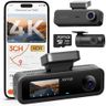 70mai Dash Cam 4K T800E 3 Channel Front and Rear Inside, Dashcam Car Dash Camera for Cars with GPS, Wi-Fi 6, Voice Control, HDR Night Vision Parking Monitor, Loop Recording, 64GB MircoSD Card Included
