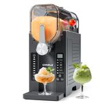 CHIVALZ Slush Machine, Frozen Drink Machine, No Ice Needed, 12H Pre-Scheduling, LED Display, Self-Cleaning, Makes Slushies, Milkshakes, Frappés & Cocktail, AD03, Black, 6 Preset Programs +1 Pack