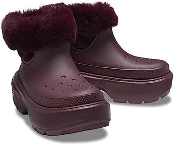 Crocs Unisex-Adult Stomp Lined Boot, Dark Cherry, 14 Women/12 Men